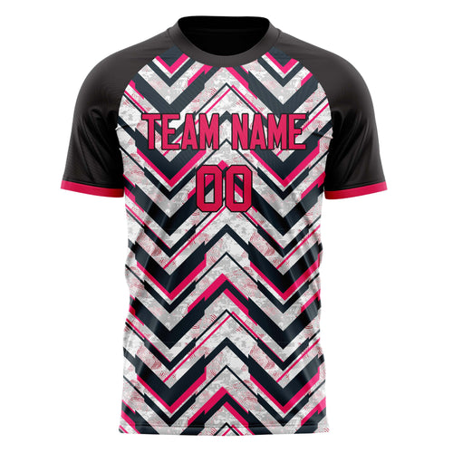 Personalized Black & Pink Pattern Soccer Jersey