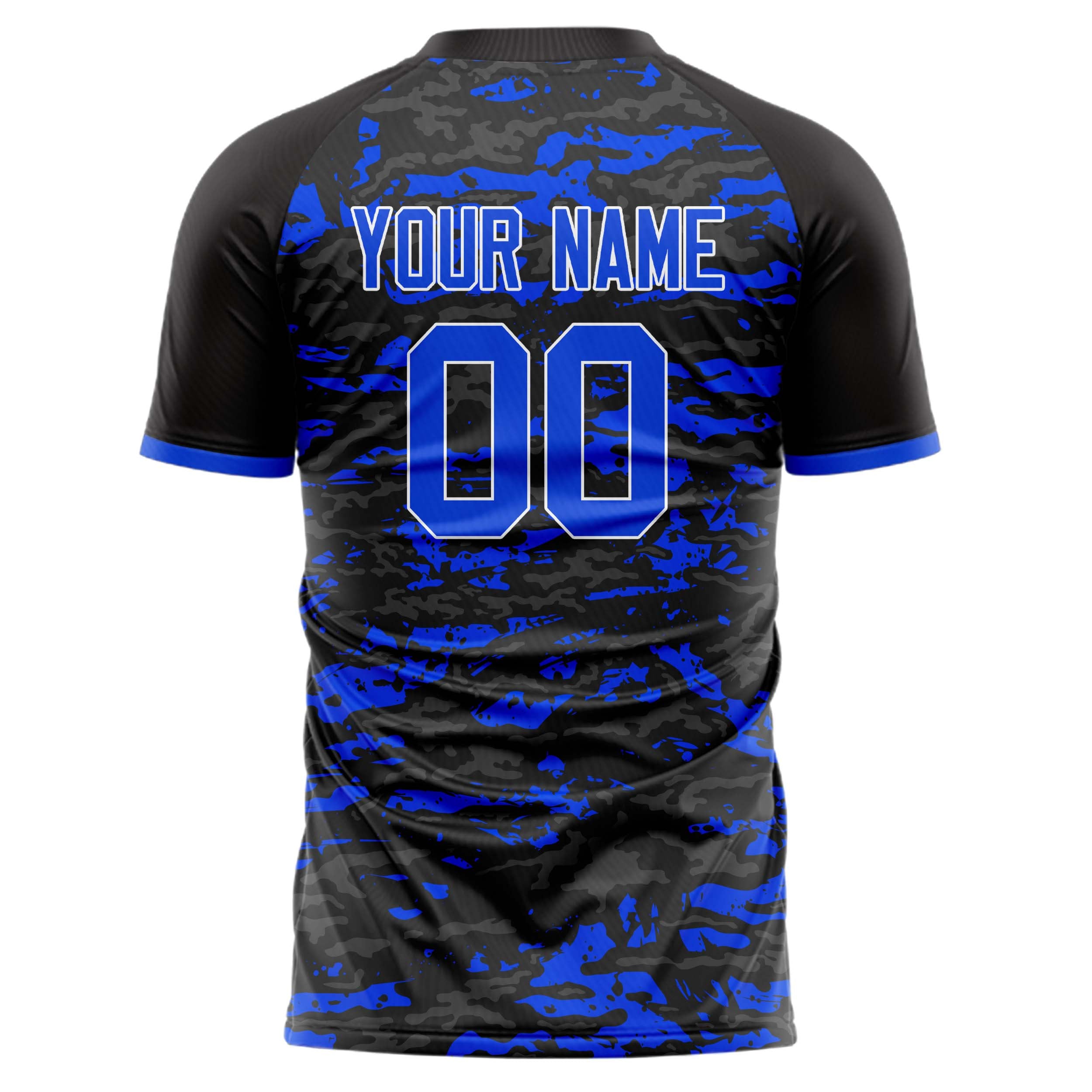 Personalized Black & Blue Pattern Soccer Jersey