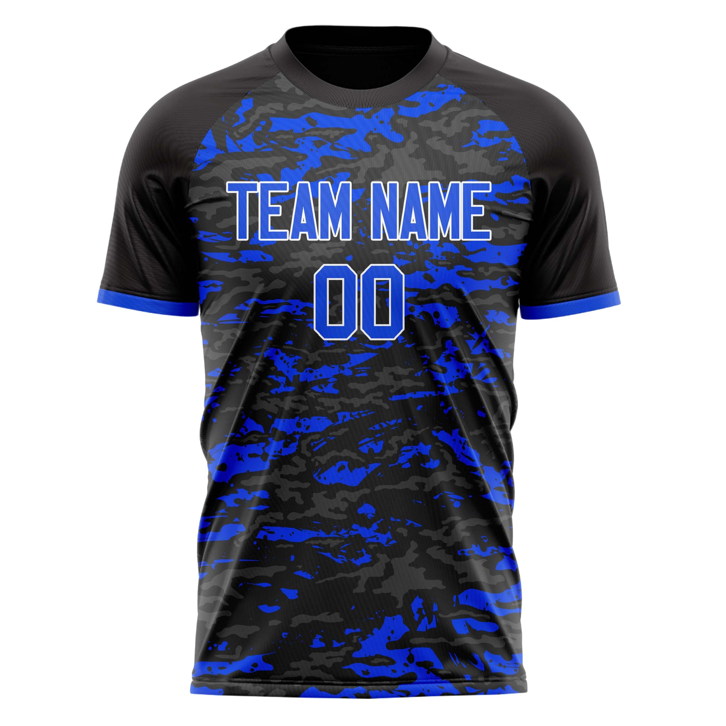 Personalized Black & Blue Pattern Soccer Jersey