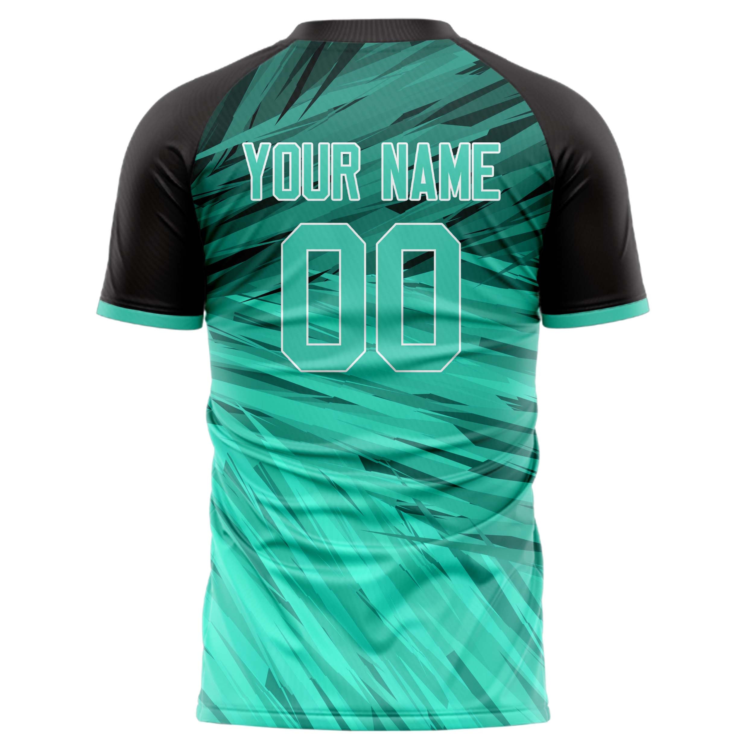 Personalized Teal & Black Pattern Soccer Jersey