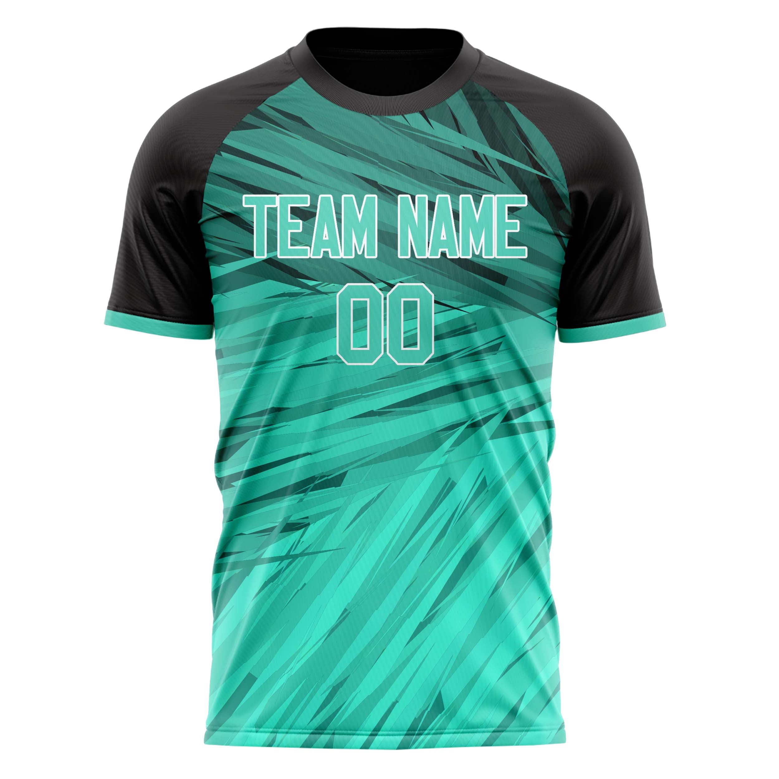 Personalized Teal & Black Pattern Soccer Jersey