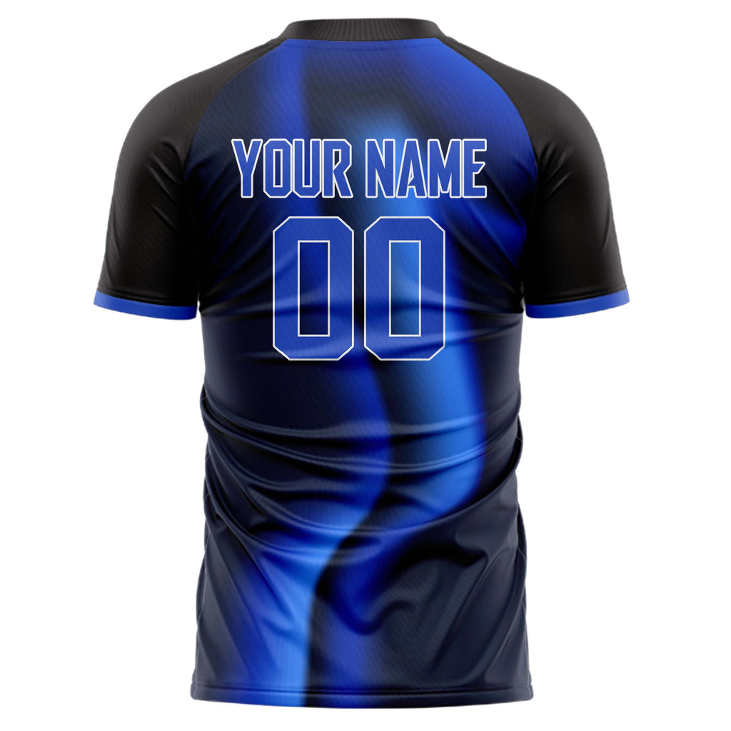 Personalized Black & Blue Pattern Soccer Jersey