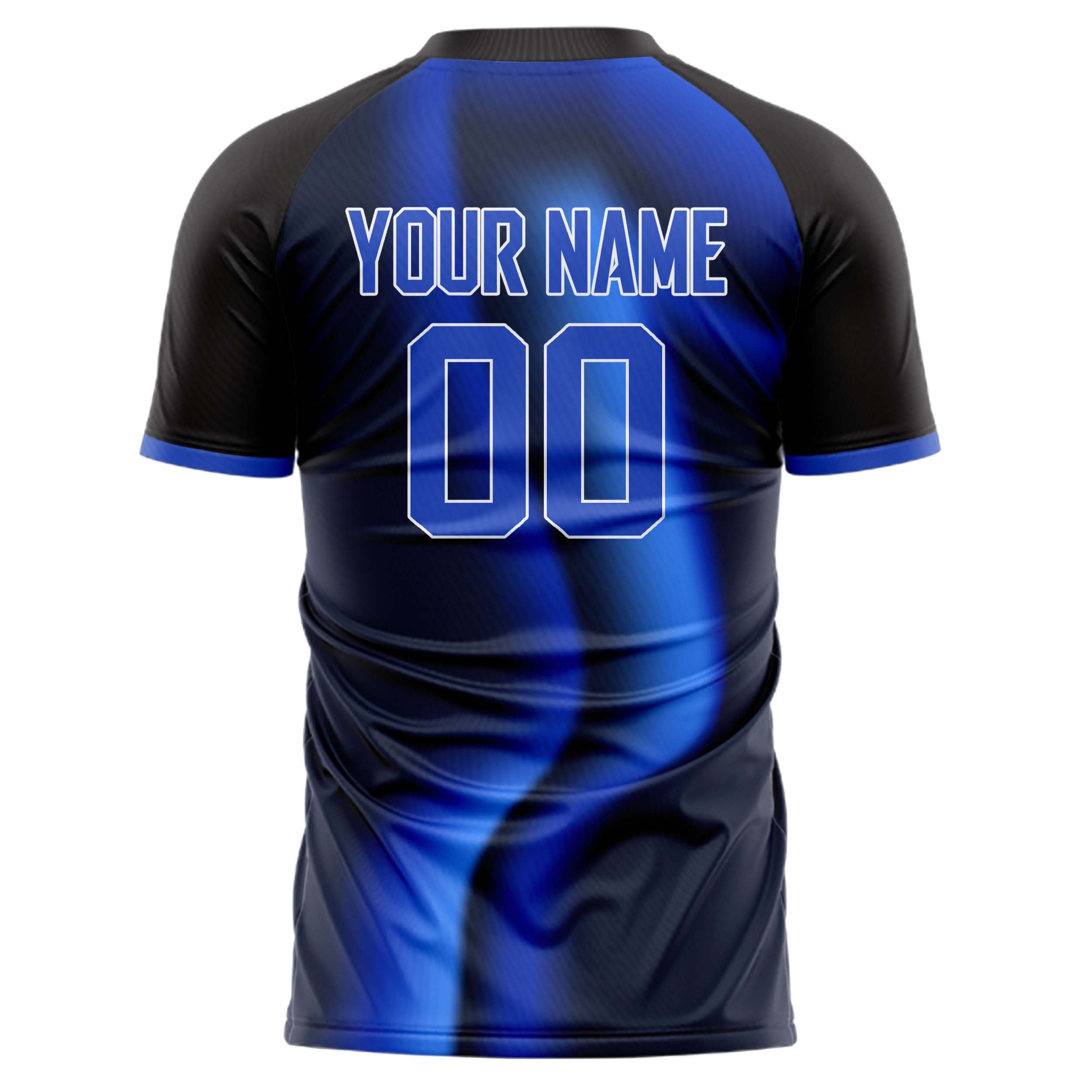Personalized Black & Blue Pattern Soccer Jersey