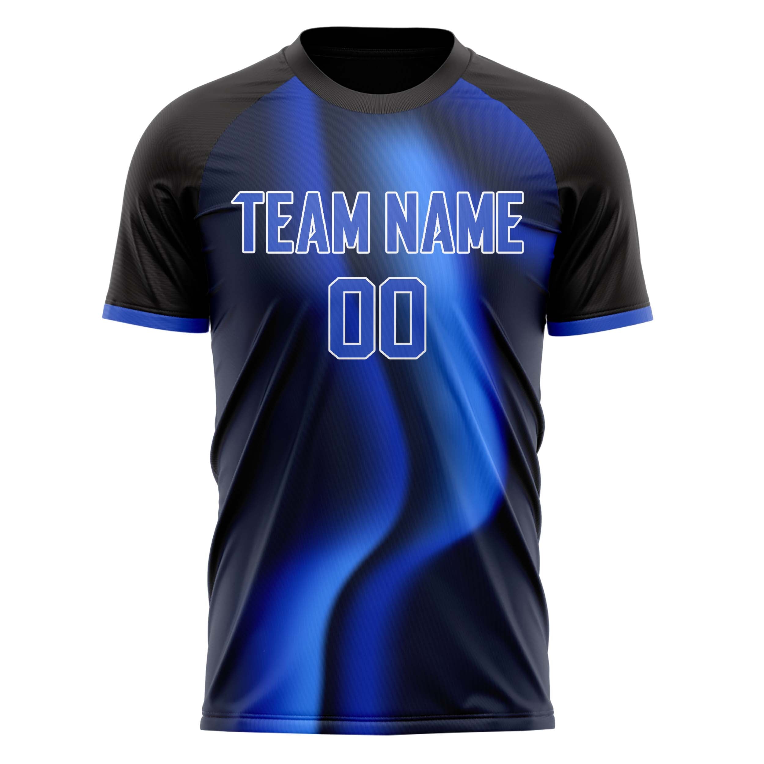 Personalized Black & Blue Pattern Soccer Jersey