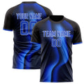 Personalized Black & Blue Pattern Soccer Jersey