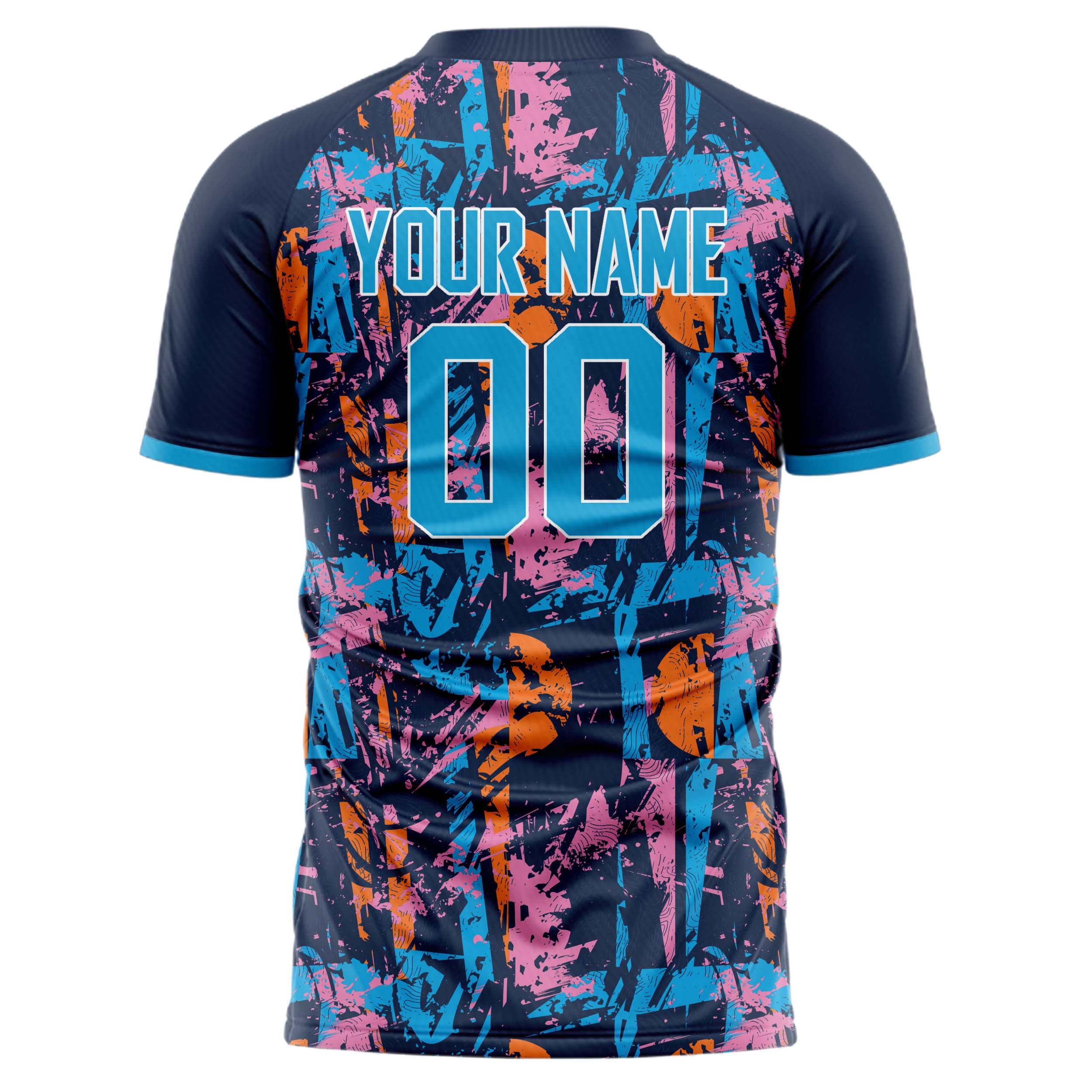 Personalized Navy & Blue Pattern Soccer Jersey