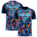 Personalized Navy & Blue Pattern Soccer Jersey