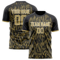 Personalized Black & Old Gold Pattern Soccer Jersey