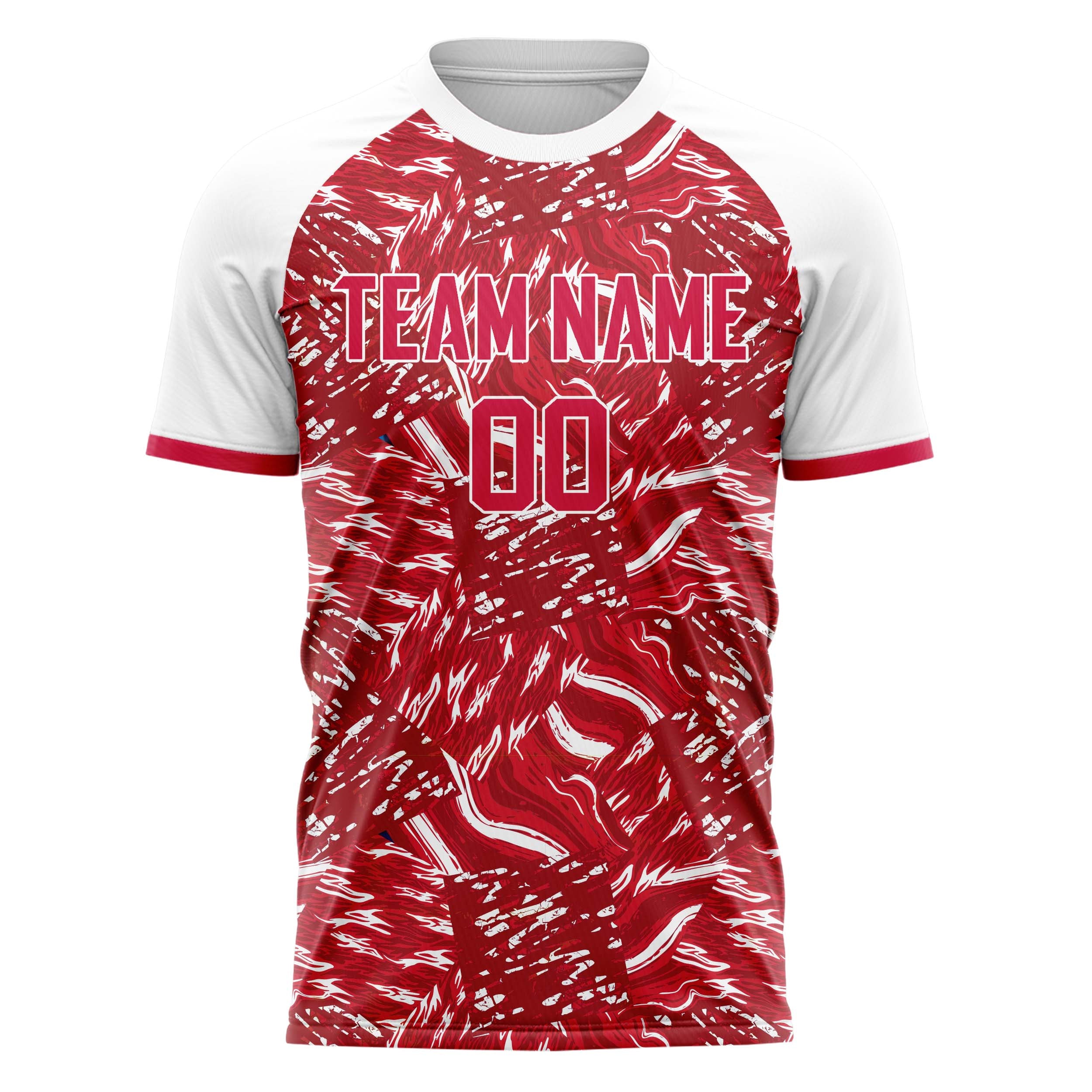Personalized Red & White Pattern Soccer Jersey
