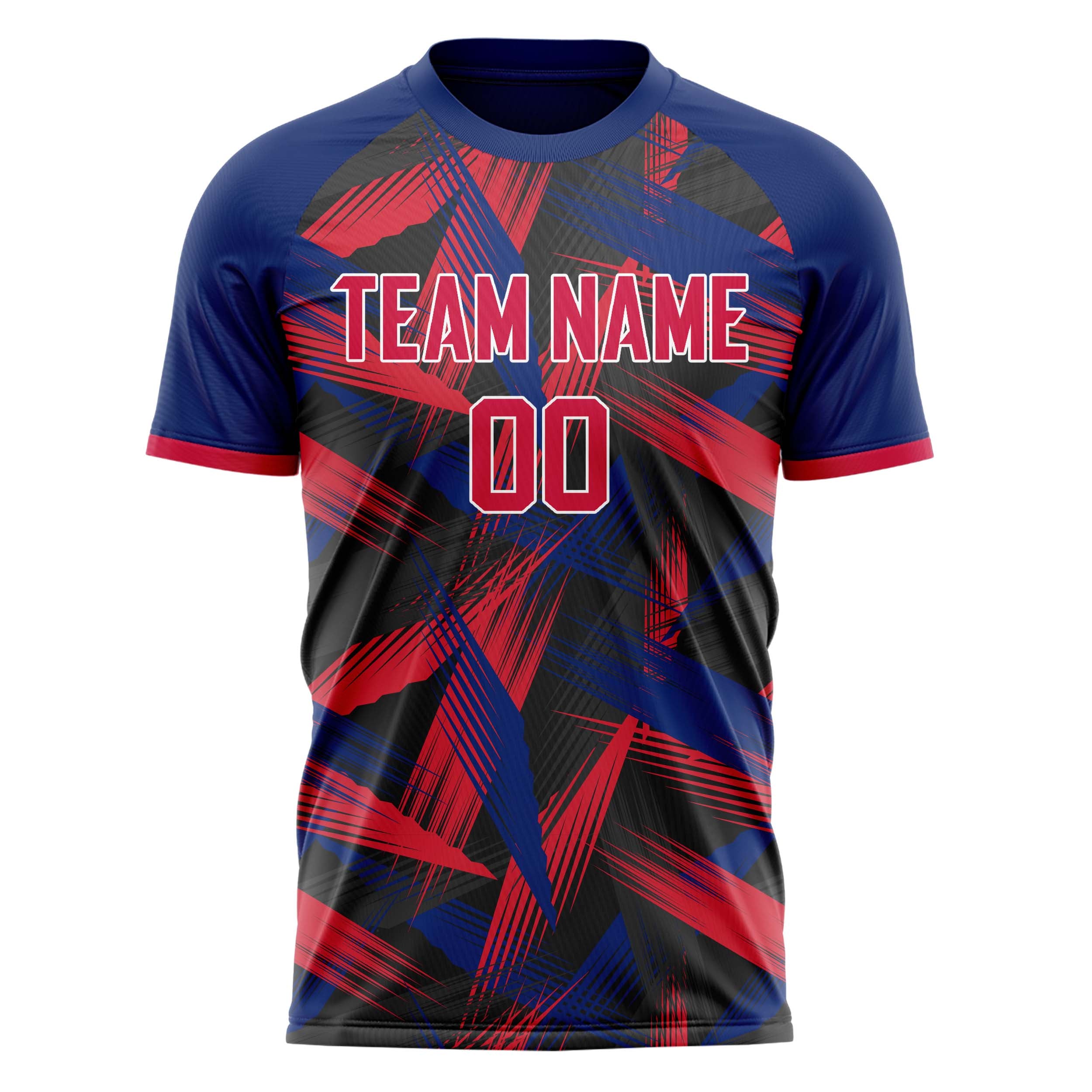 Personalized Red & Black Pattern Soccer Jersey