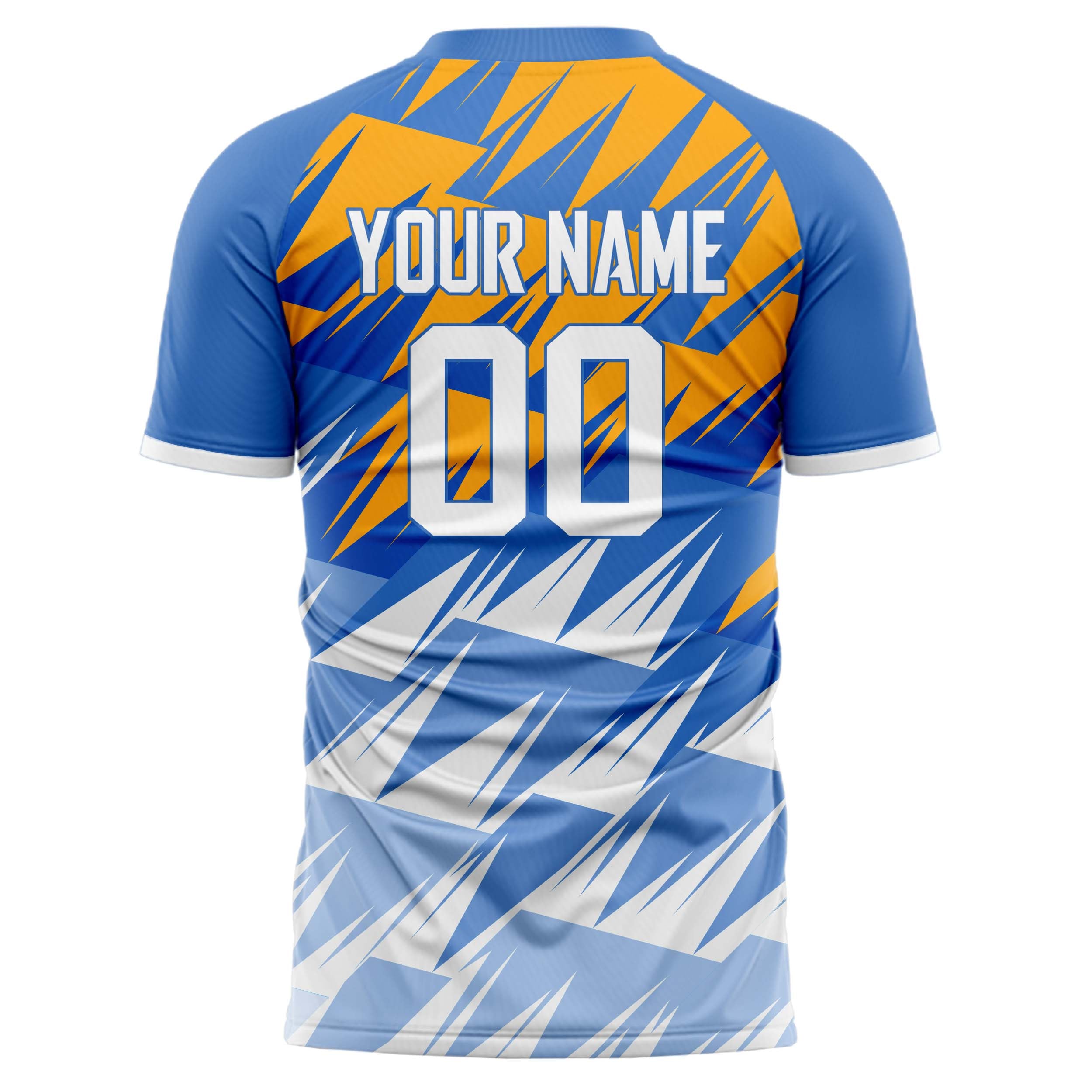 Personalized Blue & White Pattern Soccer Jersey