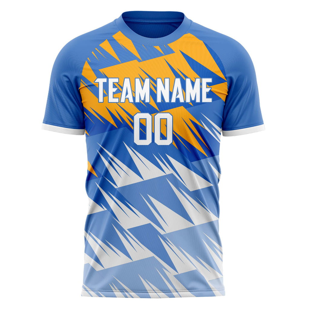 Personalized Blue & White Pattern Soccer Jersey