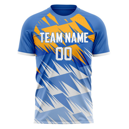 Personalized Blue & White Pattern Soccer Jersey