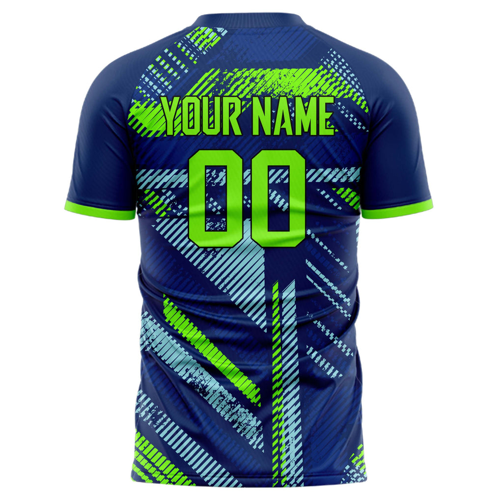 Personalized Navy & Teal Pattern Soccer Jersey