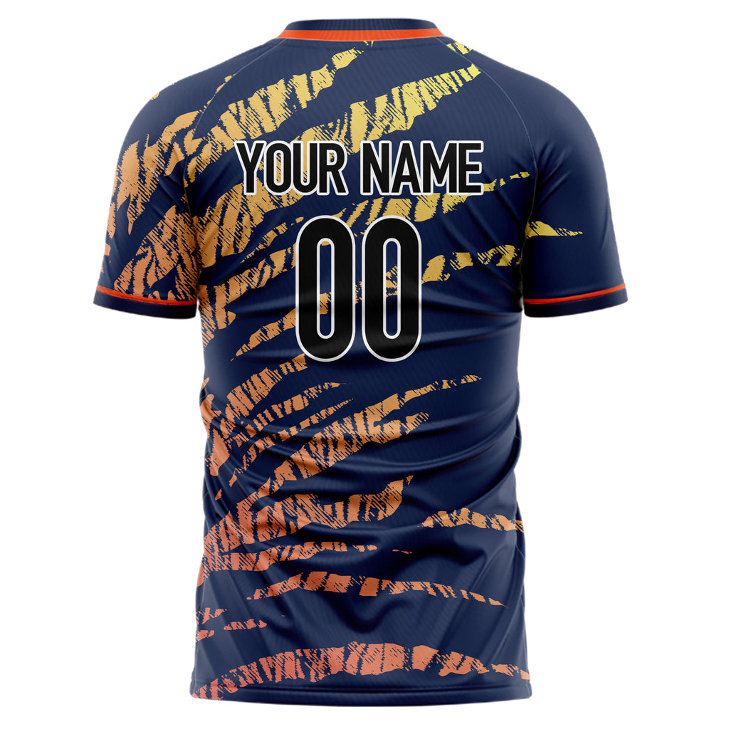 Personalized Navy & Red Pattern Soccer Jersey