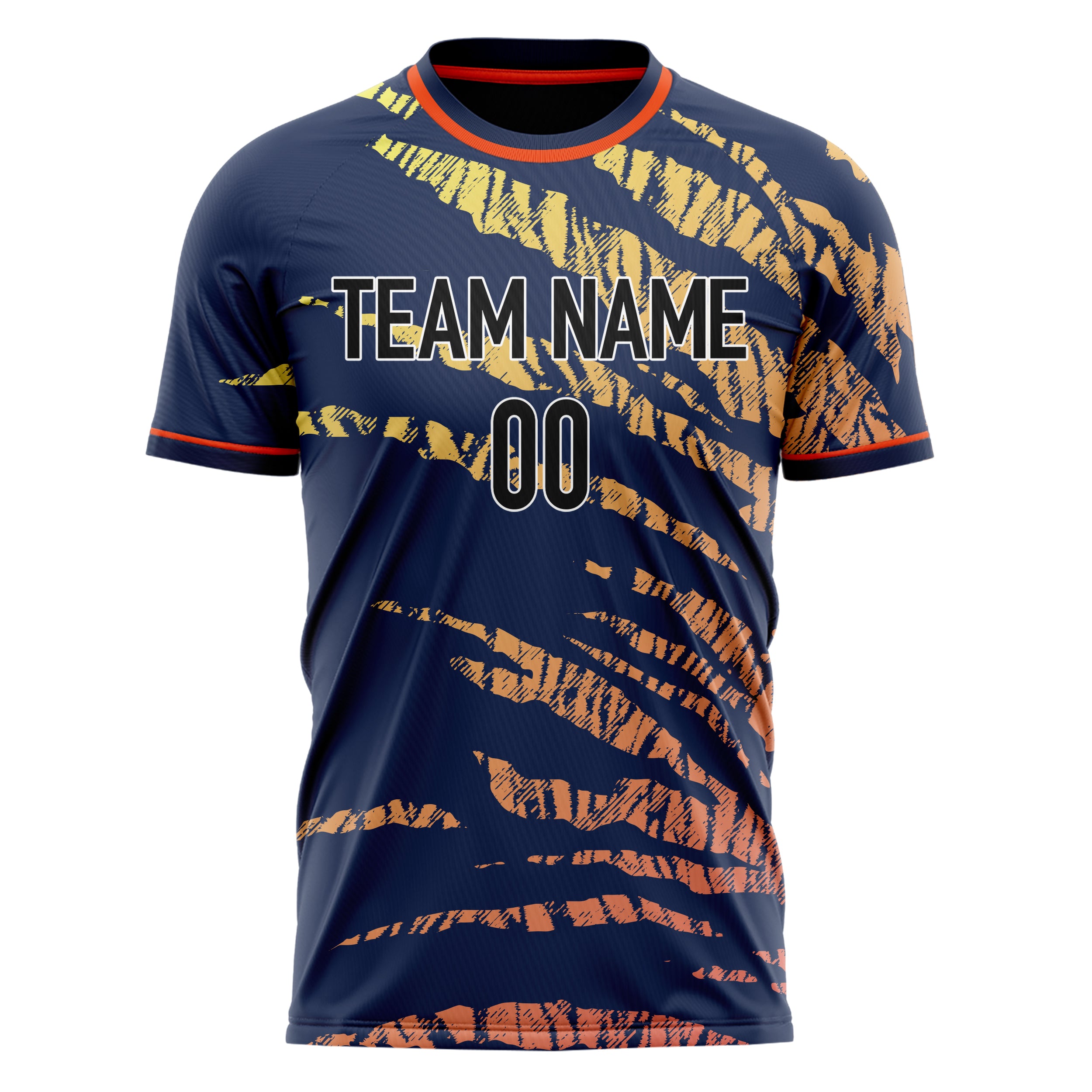 Personalized Navy & Red Pattern Soccer Jersey