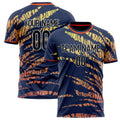 Personalized Navy & Red Pattern Soccer Jersey