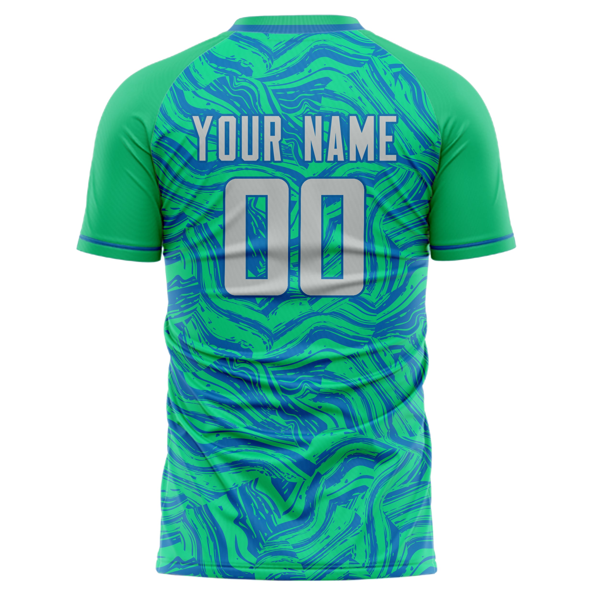 Personalized Teal & Blue Pattern Soccer Jersey