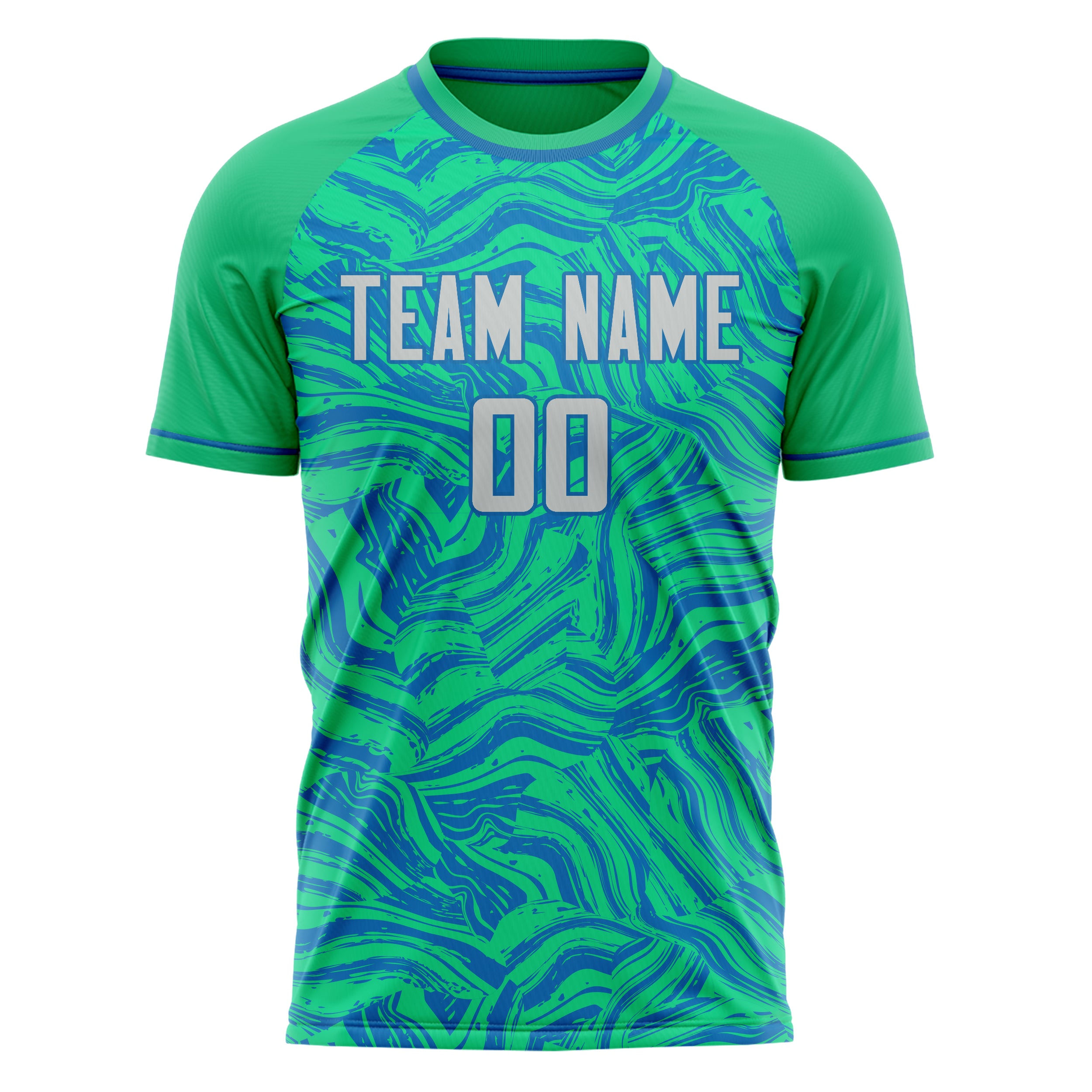 Personalized Teal & Blue Pattern Soccer Jersey