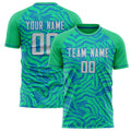 Personalized Teal & Blue Pattern Soccer Jersey