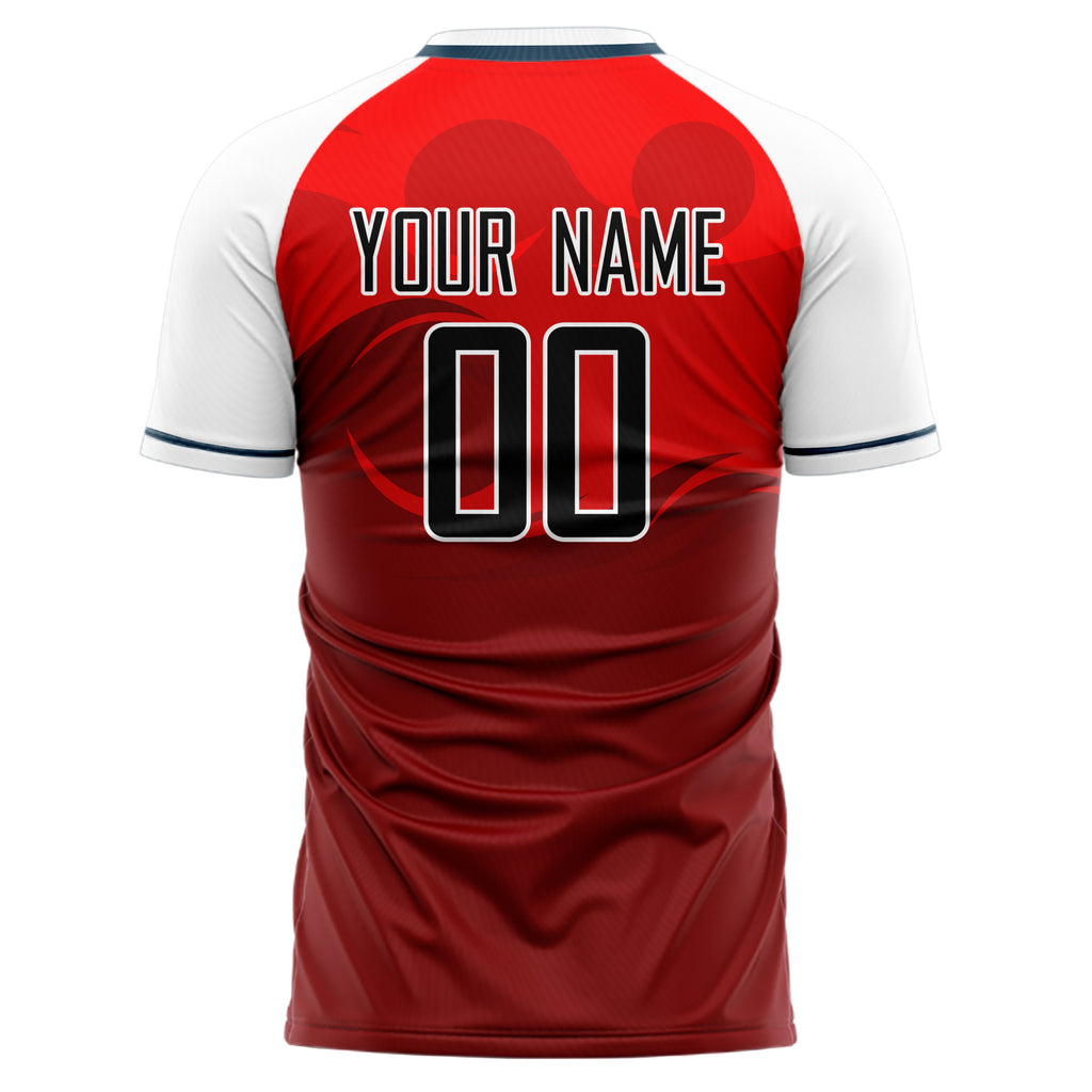 Personalized Red & White Pattern Soccer Jersey