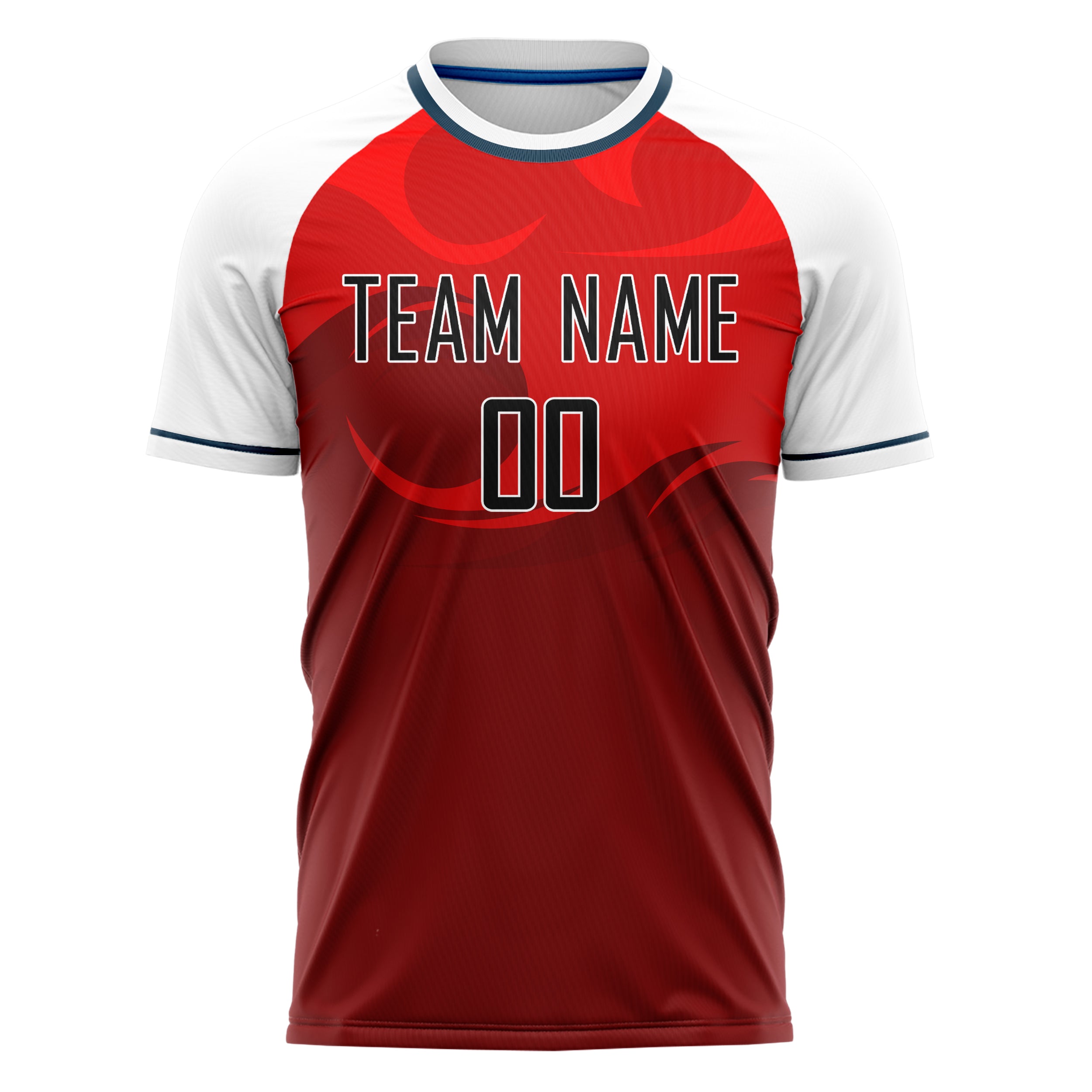 Personalized Red & White Pattern Soccer Jersey