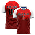 Personalized Red & White Pattern Soccer Jersey