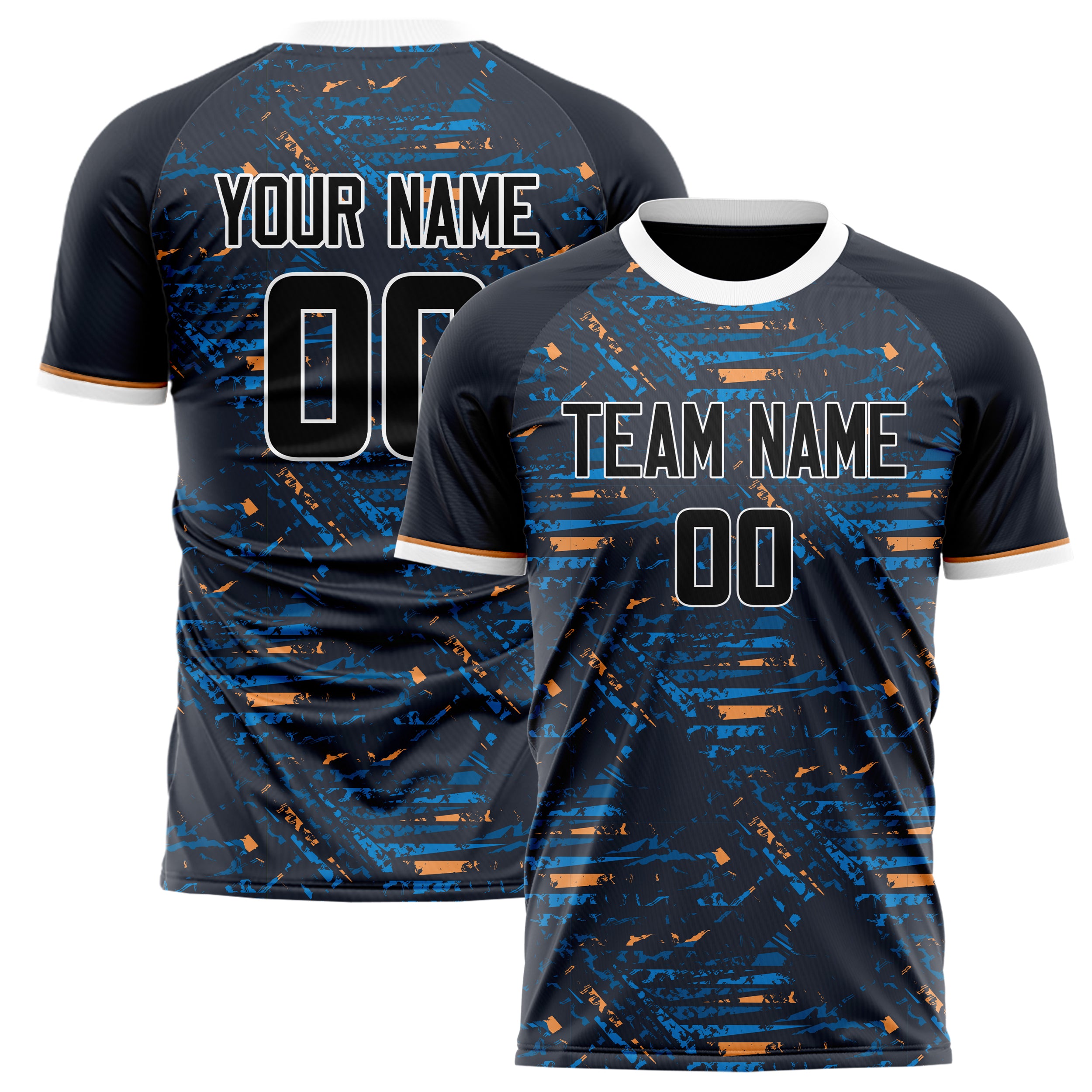 Personalized Black & White Pattern Soccer Jersey