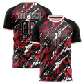 Personalized Black & Red Pattern Soccer Jersey
