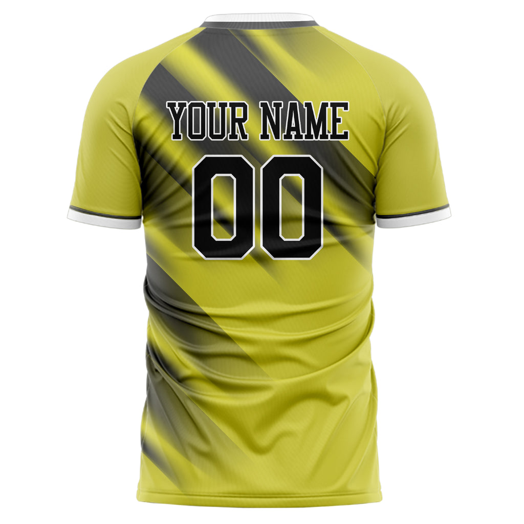 Personalized Yellow & Gray Pattern Soccer Jersey