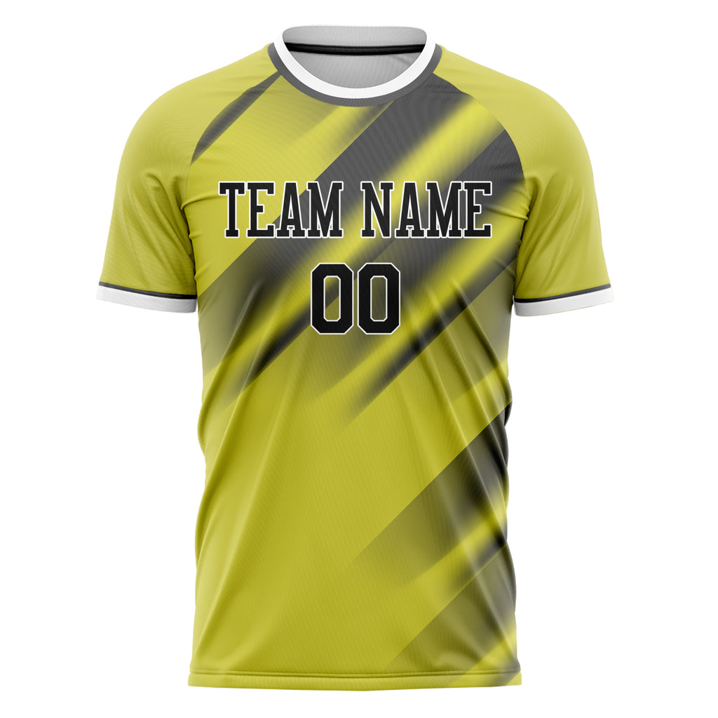 Personalized Yellow & Gray Pattern Soccer Jersey
