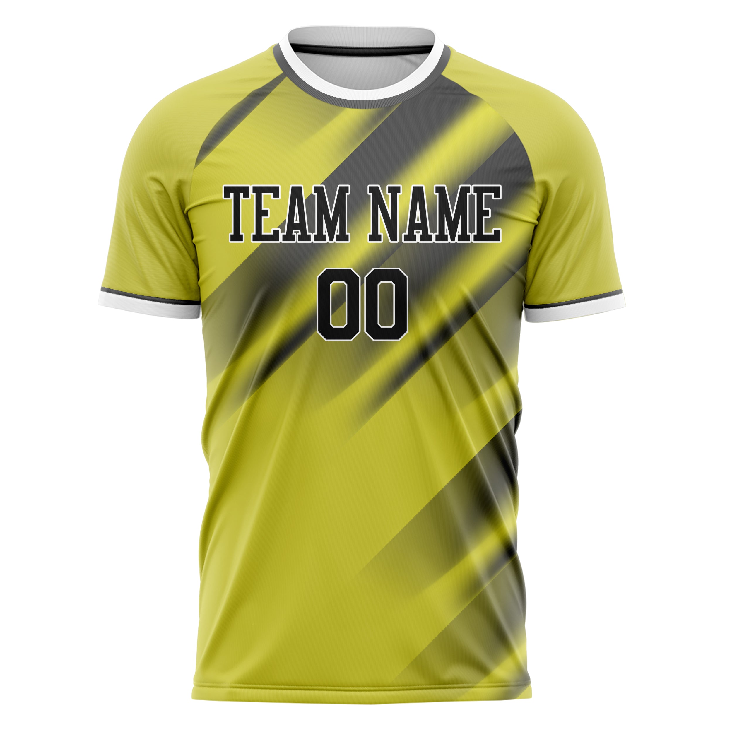 Personalized Yellow & Gray Pattern Soccer Jersey