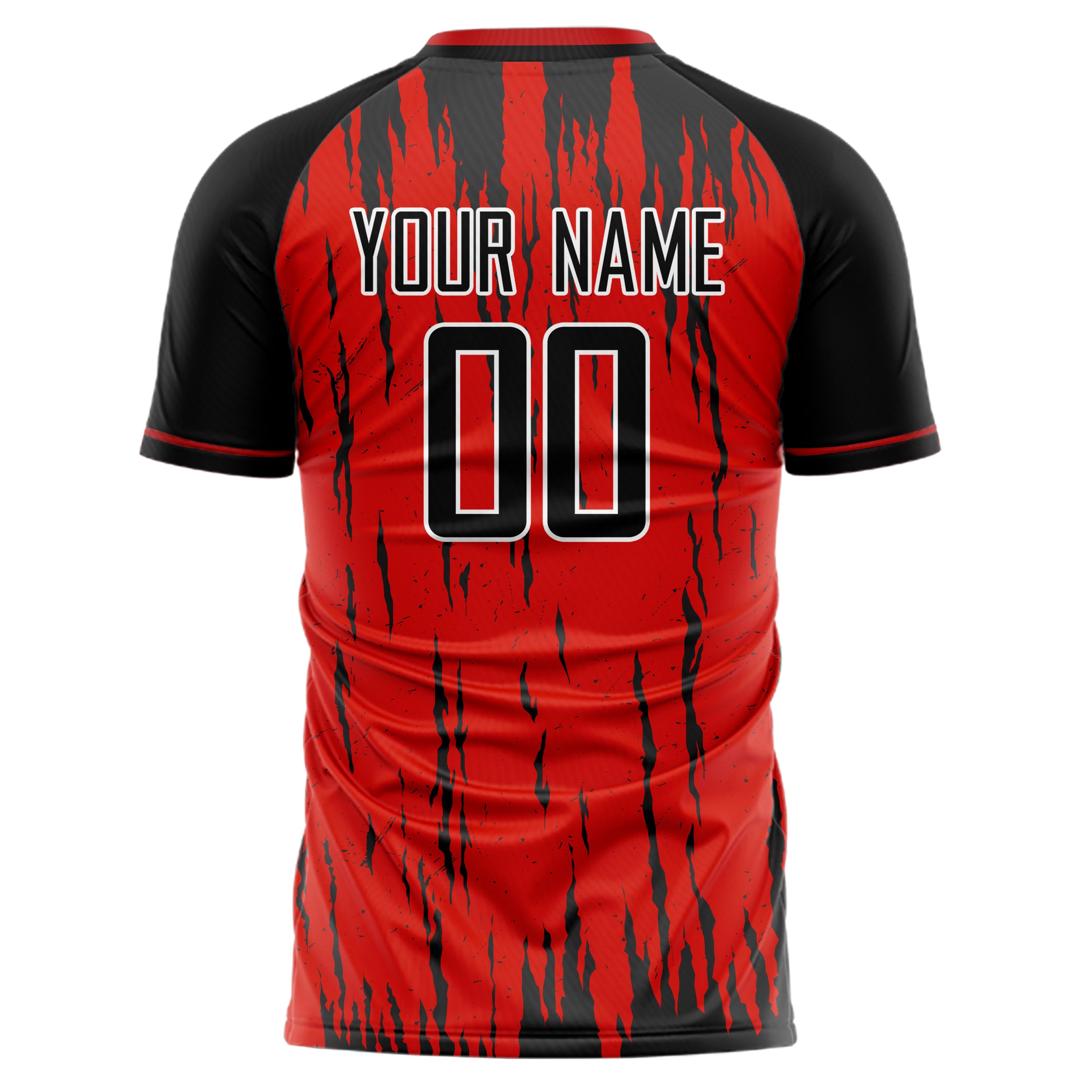 Personalized Red & Black Pattern Soccer Jersey