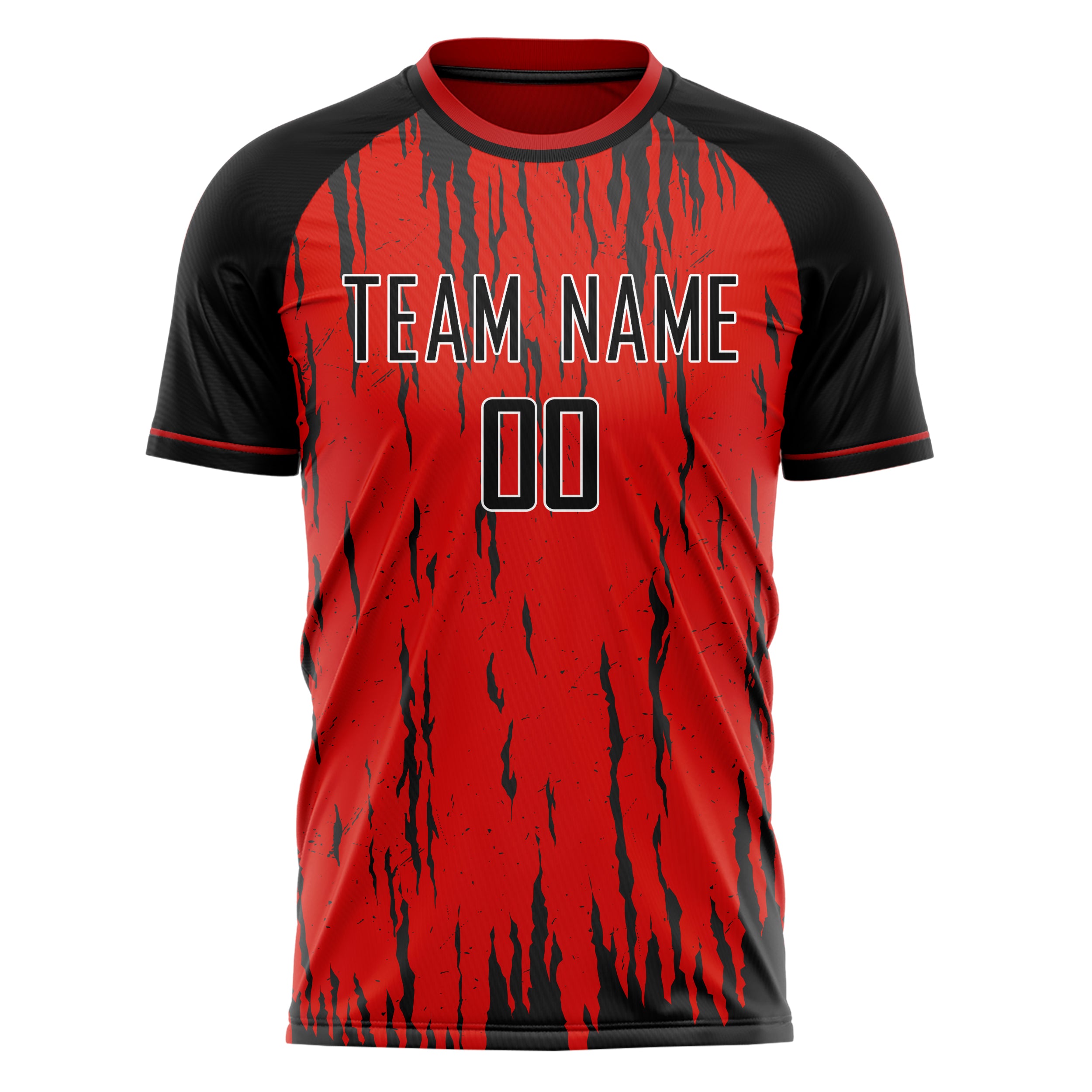 Personalized Red & Black Pattern Soccer Jersey
