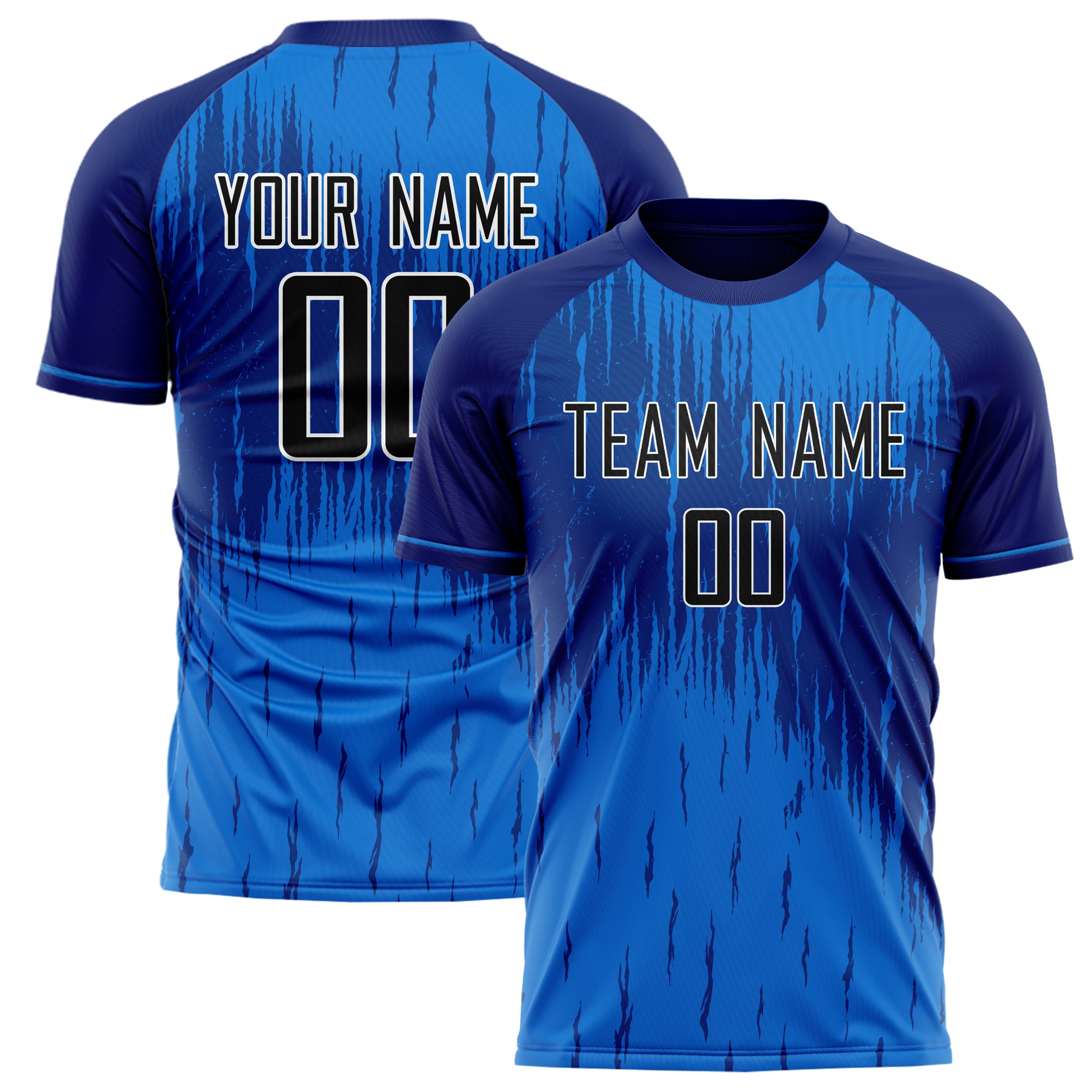 Personalized Blue & Royal Pattern Soccer Jersey