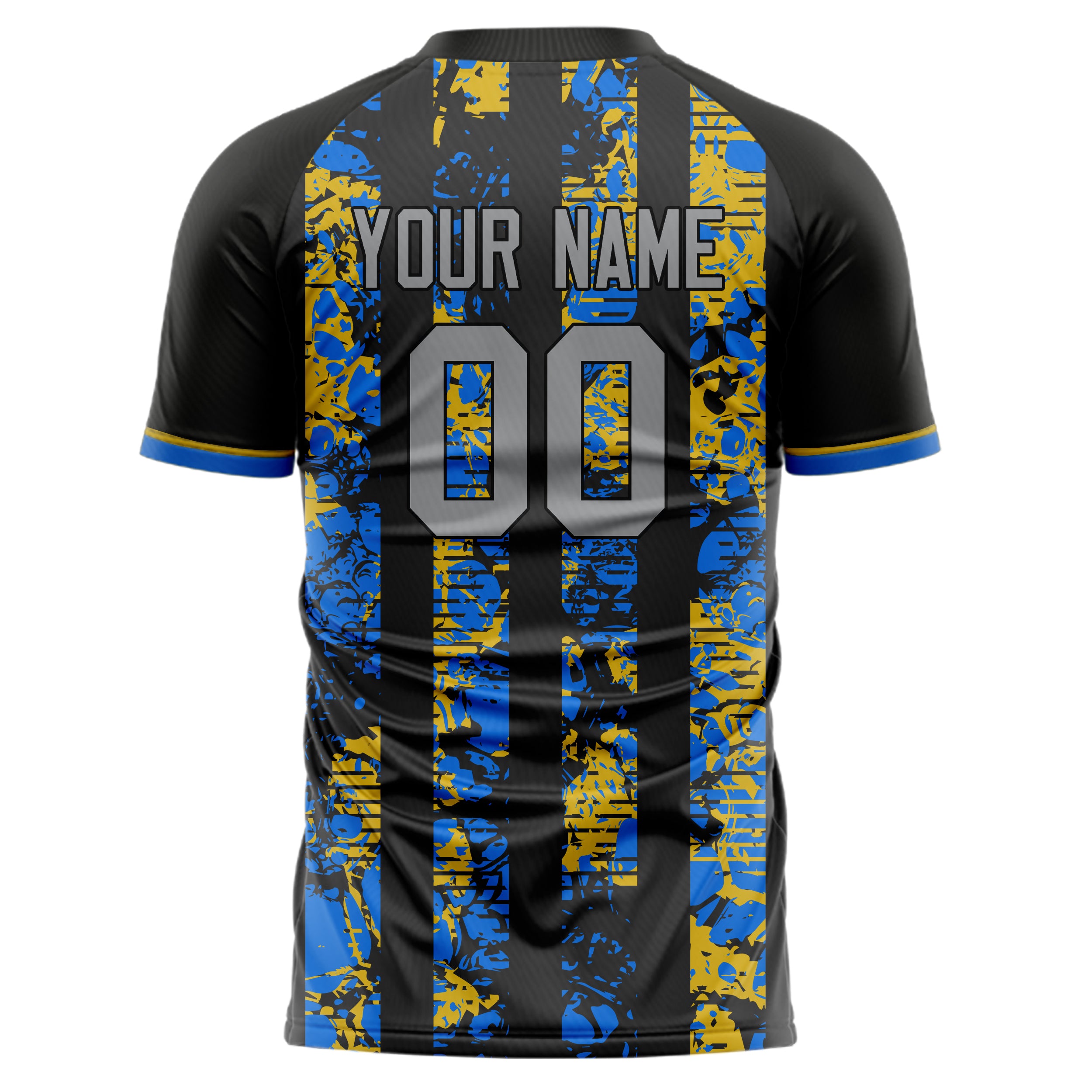 Personalized Black & Gray Pattern Soccer Jersey