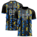 Personalized Black & Gray Pattern Soccer Jersey