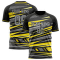 Personalized Gray & Yellow Pattern Soccer Jersey