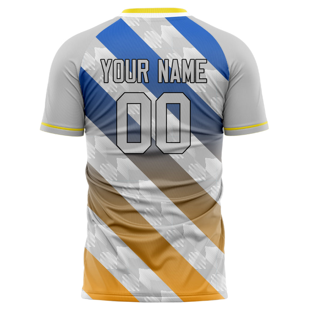 Personalized Gray & Blue Pattern Soccer Jersey