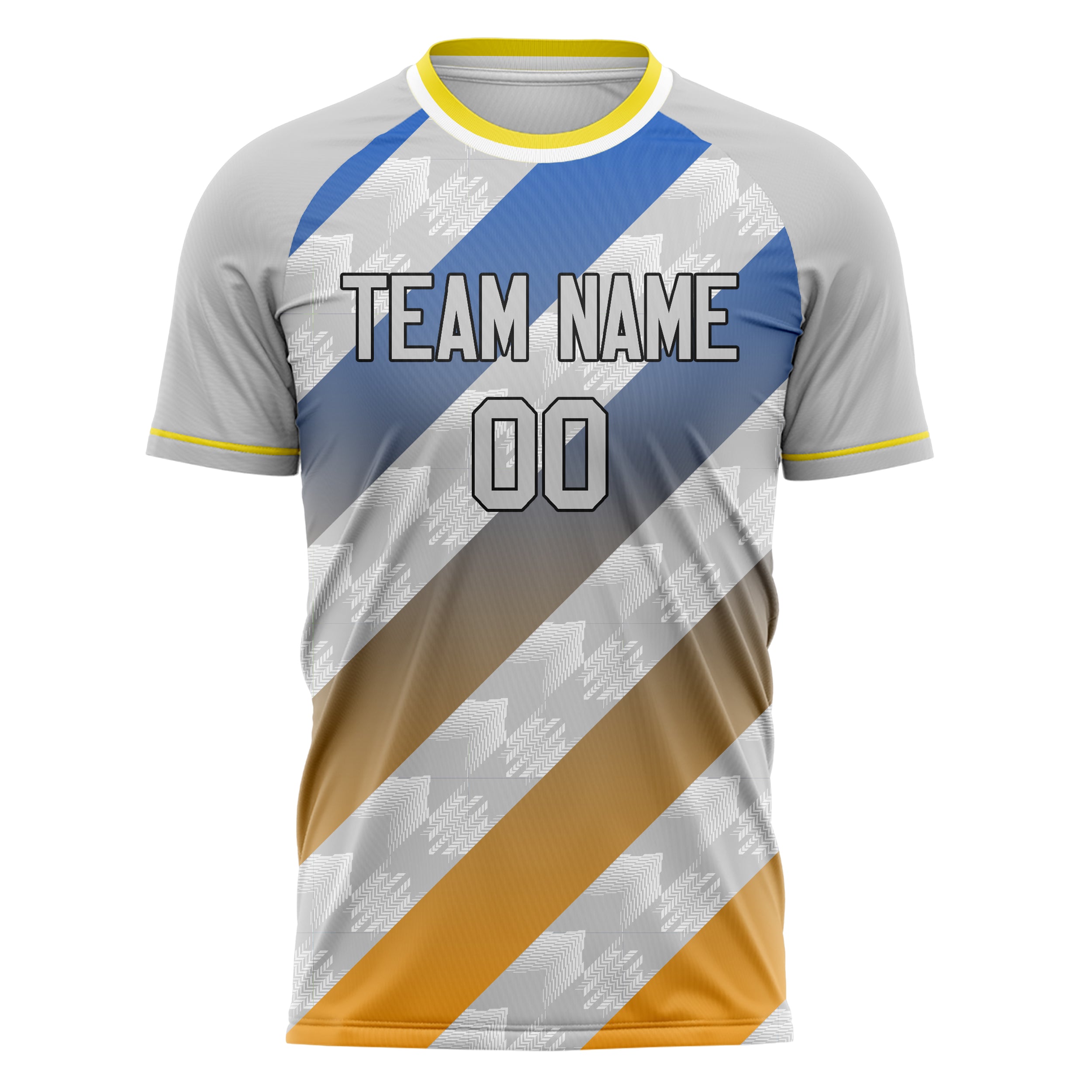 Personalized Gray & Blue Pattern Soccer Jersey