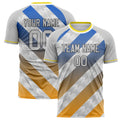Personalized Gray & Blue Pattern Soccer Jersey