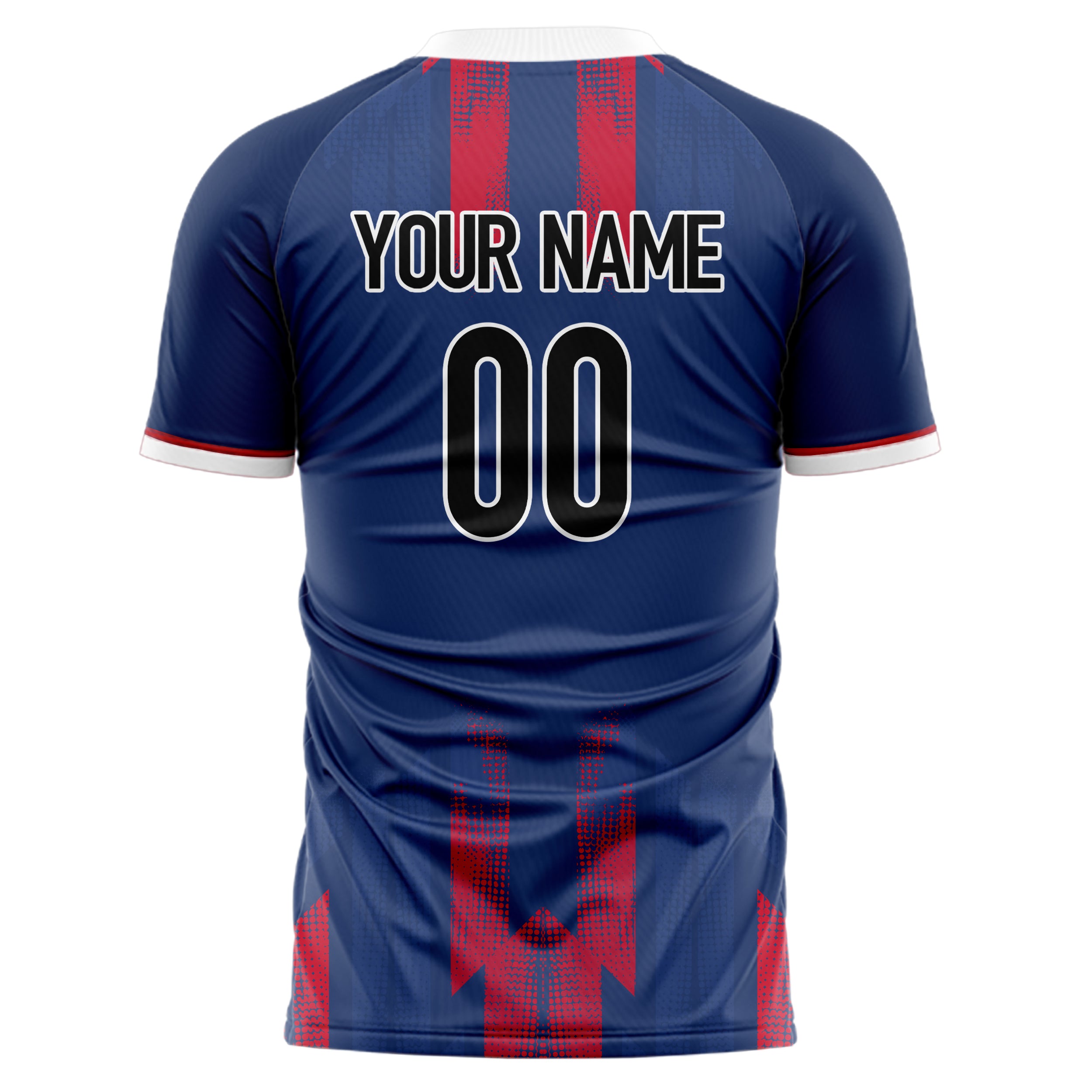 Personalized Navy & Red Pattern Soccer Jersey