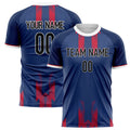 Personalized Navy & Red Pattern Soccer Jersey