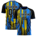 Personalized Blue & Yellow Pattern Soccer Jersey
