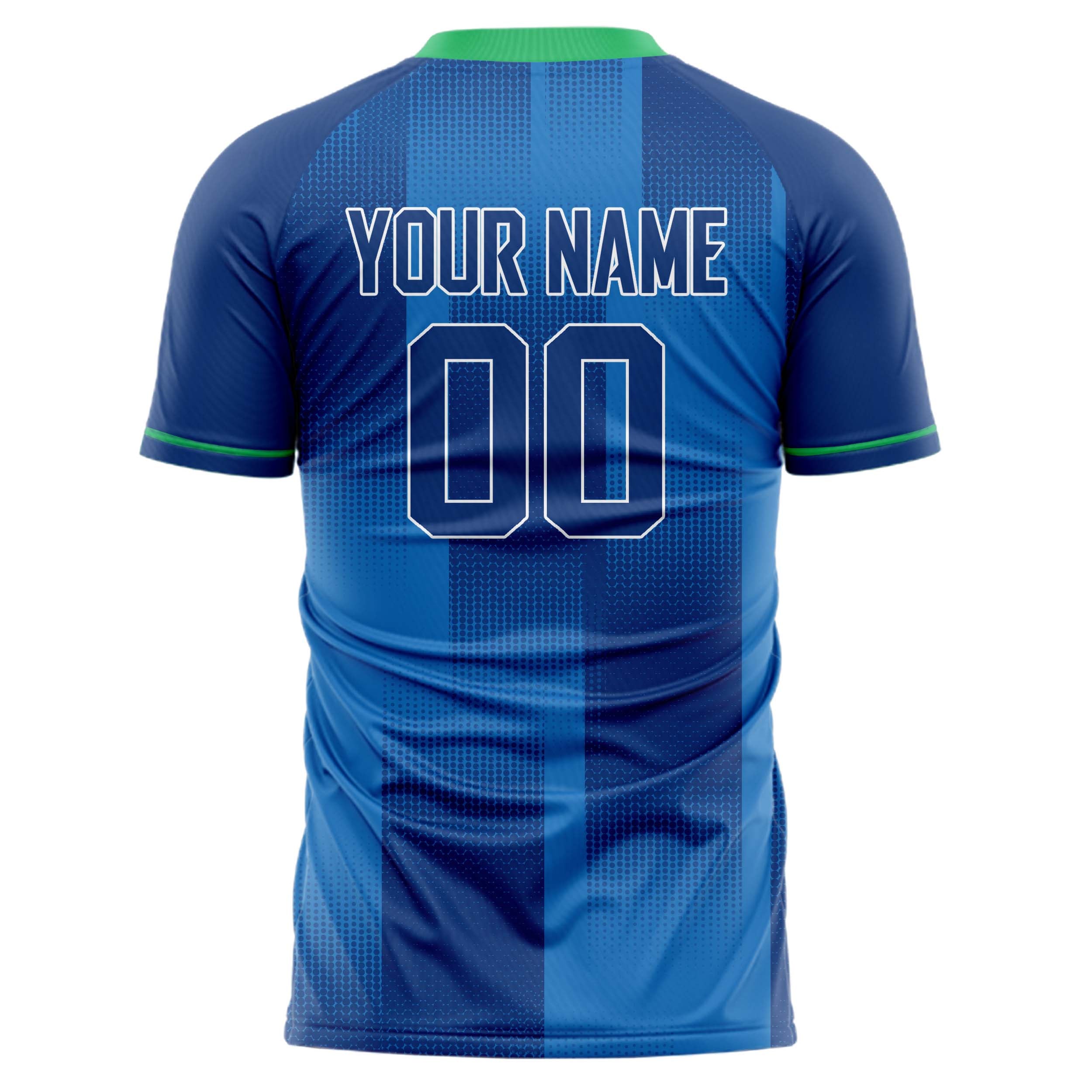 Personalized Blue & Green Pattern Soccer Jersey