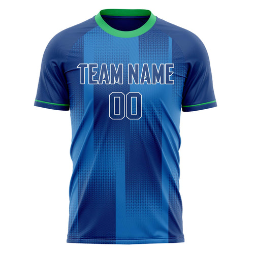 Personalized Blue & Green Pattern Soccer Jersey