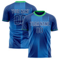 Personalized Blue & Green Pattern Soccer Jersey