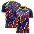 Personalized Red & Navy Pattern Soccer Jersey