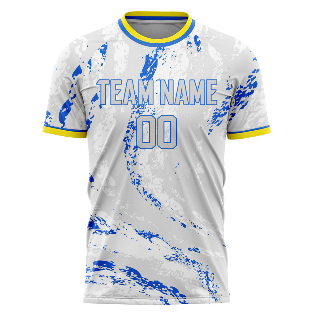Personalized Gray & Blue Pattern Soccer Jersey