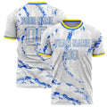 Personalized Gray & Blue Pattern Soccer Jersey